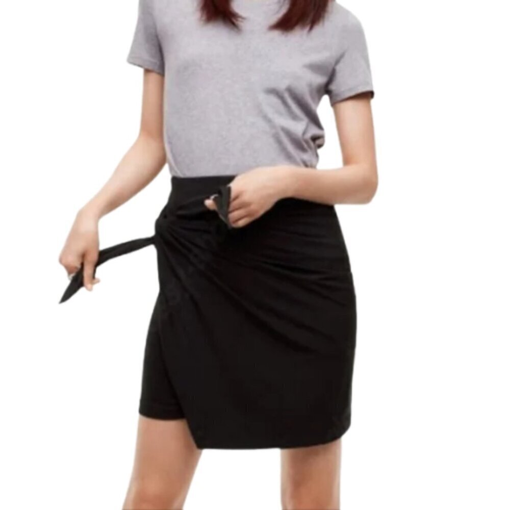 Aritzia Womens Medium The Group by Babaton Tie Front Bevington Skirt In Black - Picture 1 of 14